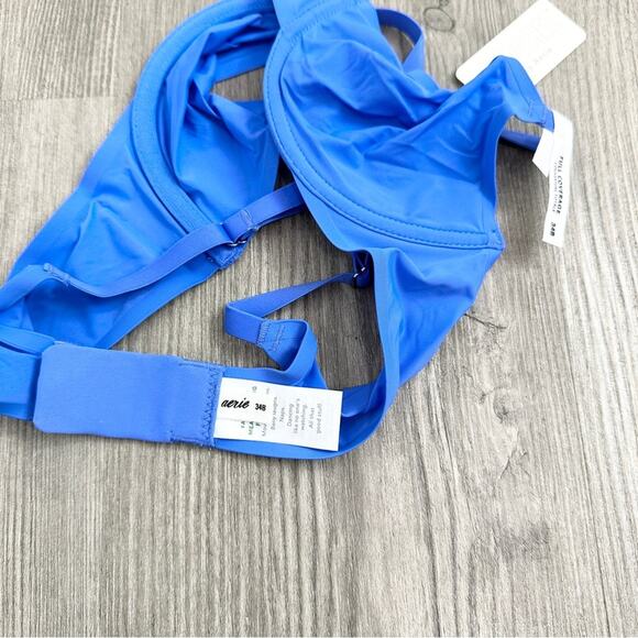 NWT aerie SMOOTHEZ Mesh Unlined Full Coverage Bra Underwire Blue Size 34B - Picture 4 of 6